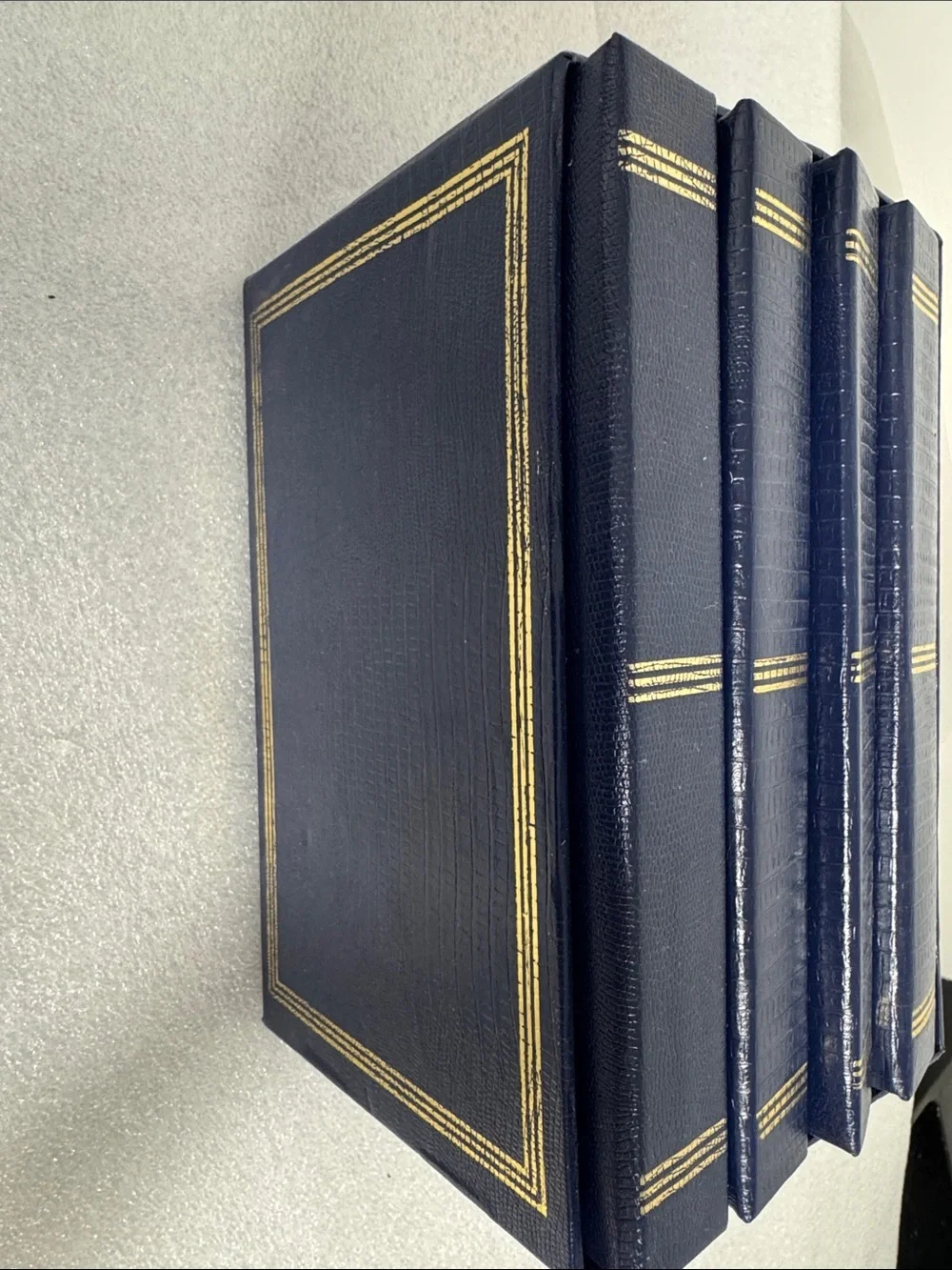 Navy Blue Photo Album Set with Slipcase - 3-Pack